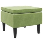 Vidaxl tabouret avec pieds en bois vert clair velours