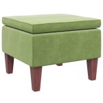 Vidaxl tabouret avec pieds en bois vert clair velours