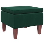 Vidaxl tabouret avec pieds en bois vert fonc� velours