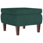 Vidaxl tabouret avec pieds en bois vert foncé velours Vidaxl tabouret avec pieds en bois vert foncé velours