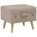 Vidaxl tabourets de rangement lot de 3 beige tissu