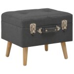 Vidaxl tabourets de rangement lot de 3 gris fonc tissu