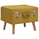 Vidaxl tabourets de rangement lot de 3 jaune moutarde velours Vidaxl tabourets de rangement lot de 3 jaune moutarde velours