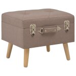 Vidaxl tabourets de rangement lot de 3 marron tissu