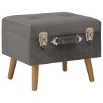 Vidaxl tabourets de rangement lot de 3 gris velours