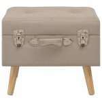 Vidaxl tabouret de rangement 40 cm beige tissu