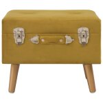 Vidaxl tabouret de rangement 40 cm jaune moutarde velours