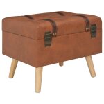 Vidaxl tabouret de rangement 40 cm marron ple similicuir