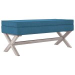 Vidaxl tabouret de rangement bleu 110x45x49 cm velours