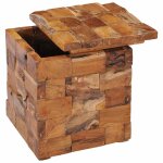 Vidaxl tabouret de rangement bois de teck massif