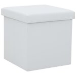 Vidaxl tabourets de rangement pliables lot de 2 blanc similicuir