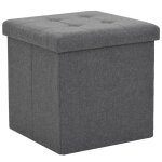 Vidaxl tabourets de rangement pliables lot de 2 gris fonc� faux lin
