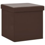 Vidaxl tabouret de rangement pliable marron pvc