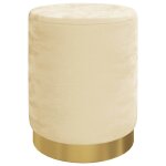 Vidaxl tabouret de rangement rond abricot velours 31 x 37 cm