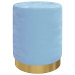 Vidaxl tabouret de rangement rond bleu clair velours 31 x 37 cm