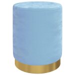 Vidaxl tabouret de rangement rond bleu clair velours 31 x 37 cm