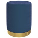 Vidaxl tabouret de rangement rond bleu velours 31 x 37 cm