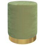 Vidaxl tabouret de rangement rond vert moutarde velours 31 x 37 cm