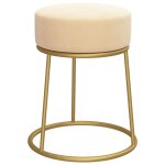 Vidaxl tabouret rond abricot velours