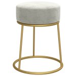 Vidaxl tabouret rond gris clair velours Vidaxl tabouret rond gris clair velours