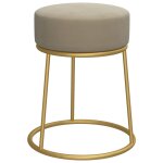 Vidaxl tabouret rond gris fonc� velours