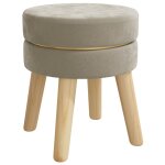 Vidaxl tabouret rond gris fonc velours