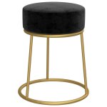 Vidaxl tabouret rond noir velours