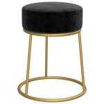 Vidaxl tabouret rond noir velours Vidaxl tabouret rond noir velours