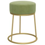 Vidaxl tabouret rond vert moutarde velours