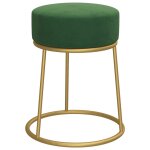 Vidaxl tabouret rond vert velours