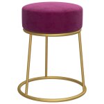 Vidaxl tabouret rond violet velours Vidaxl tabouret rond violet velours