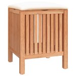 Vidaxl tabouret de salle de bain 40, 5x40x52 cm bois massif de noyer