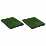 Vidaxl tapis pour animaux 2 pcs avec plateau et gazon artificiel vert Vidaxl tapis pour animaux 2 pcs avec plateau et gazon artificiel vert