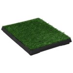 Vidaxl tapis pour animaux avec plateau et gazon artificiel vert