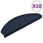 Vidaxl tapis d'escalier autocollants 10 pices 65 x 21 x 4 cm bleu marine demi - rond grand