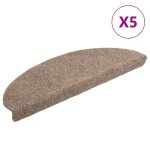 Vidaxl tapis d'escalier auto - adh�sifs 5 pi�ces 65 x 21 x 4 cm beige demi - rond grand
