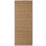 Vidaxl tapis en bambou marron � latte rectangulaire 80 x 200 cm
