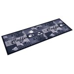 Vidaxl tapis de cuisine lavable bleu caf� 60x300 cm