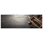 Vidaxl tapis de cuisine lavable bouteille de vin 60x180 cm velours