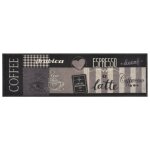 Vidaxl tapis de cuisine lavable impression caf� noir 45x150 cm velours