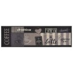 Vidaxl tapis de cuisine lavable impression caf� noir 45x150 cm velours