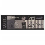 Vidaxl tapis de cuisine lavable impression caf� noir 60x180 cm velours
