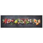 Vidaxl tapis de cuisine lavable impression d'�pices 45x150 cm velours