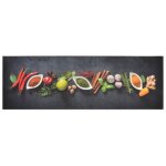 Vidaxl tapis de cuisine lavable impression d'�pices 60x180 cm velours