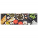 Vidaxl tapis de cuisine lavable impression vin dner 45x150 cm velours