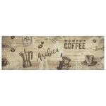 Vidaxl tapis de cuisine lavable imprim� caf� marron 60x180 cm velours