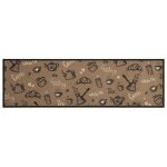 Vidaxl tapis de cuisine lavable imprim� morning brun 45x150 cm velours