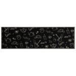 Vidaxl tapis de cuisine lavable imprim� morning noir 45x150 cm velours