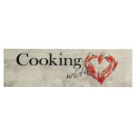 Vidaxl tapis de cuisine lavable imprim� de piment cooking 45x150 cm