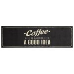 Vidaxl tapis de cuisine lavable texte coffee 45x150 cm velours